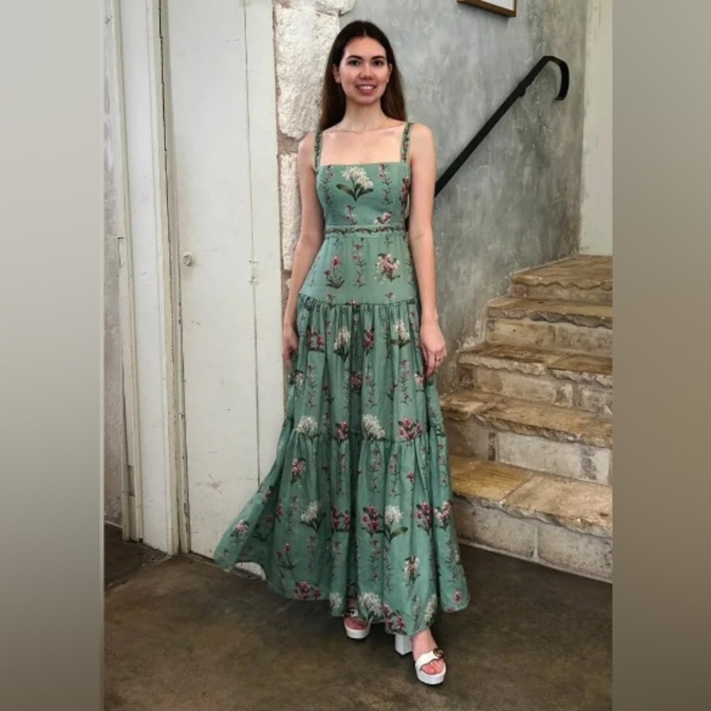 Agua by Agua Bendita Lima Orquidea Linen Maxi Dress - Picture 1 of 14